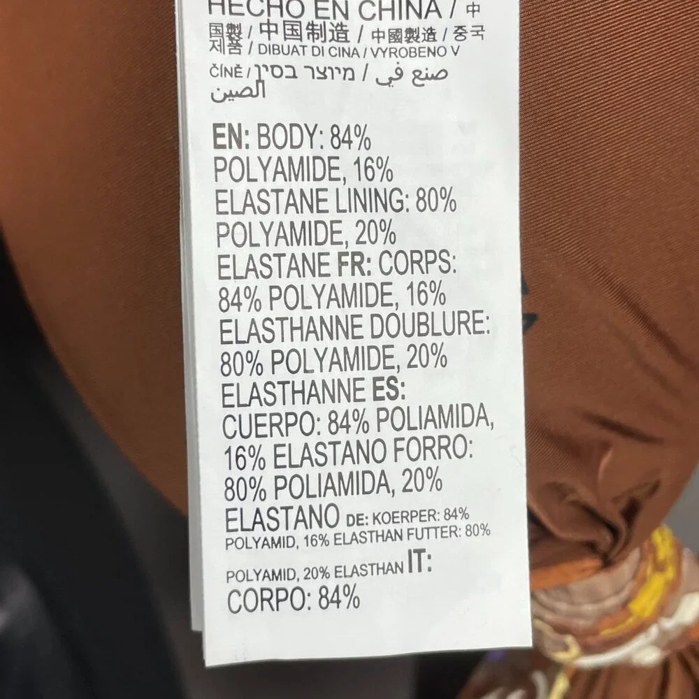 NEW RVCA Bikini Top Womens Medium brown floral swim beach summer earth - Picture 6 of 10